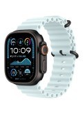 Apple Watch Ultra 2 Titan Schwarz Ocean Armband Kristallblau