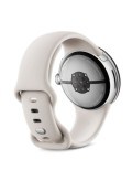 Google Pixel Watch 3 Bluetooth/WLAN 41 mm Aluminiumgehäuse in Polished Silver / Sportarmband in Porcelain