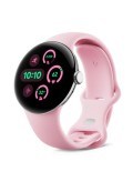 Google Pixel Watch 3 Bluetooth/WLAN 41 mm Aluminiumgehäuse in Polished Silver / Sportarmband in Rose Quartz