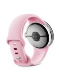 Google Pixel Watch 3 Bluetooth/WLAN 41 mm Aluminiumgehäuse in Polished Silver / Sportarmband in Rose Quartz