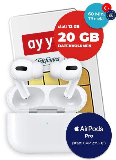 Ay Yildiz Airpods Pro inkl. Ay Yildiz Ay Allnet PLUS 20 GB