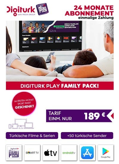 Digiturk Euro IP Family - ohne Box 2jährlich