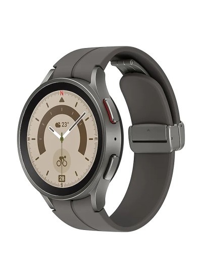 Samsung Galaxy Watch5 Pro Bluetooth D-Buckle Sport Band 45mm Grey Titanium